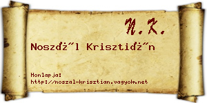 Noszál Krisztián névjegykártya